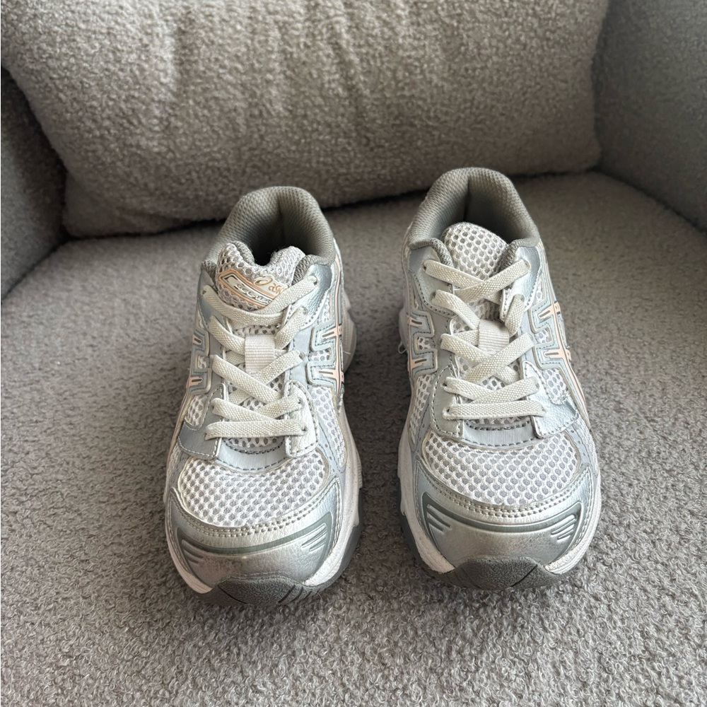Asics Kids Silver and White Sneakers